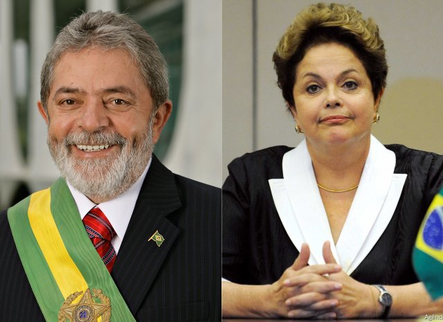 루이스 이나시우 룰라 다 시우바(왼쪽)와 지우마 호세프 전 브라질 대통령. 룰라 전 대통령은 2003~2010년 재임했고 호세프 전 대통령은 2011년부터 재임하다 2016년 8월 탄핵됐다.