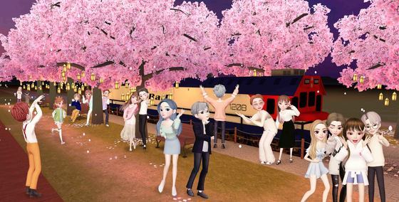 메타버스 플랫폼 이프랜드 내 마련된 ‘벚꽃엔딩’ 랜드 속 화면.사진은 기사 내용과 무관함