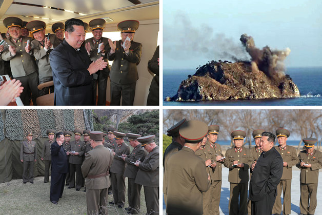 김정은 북한 조선노동당 총비서가 지난 16일 신형전술유도무기 시험발사를 참관했다. (평양 노동신문=뉴스1)