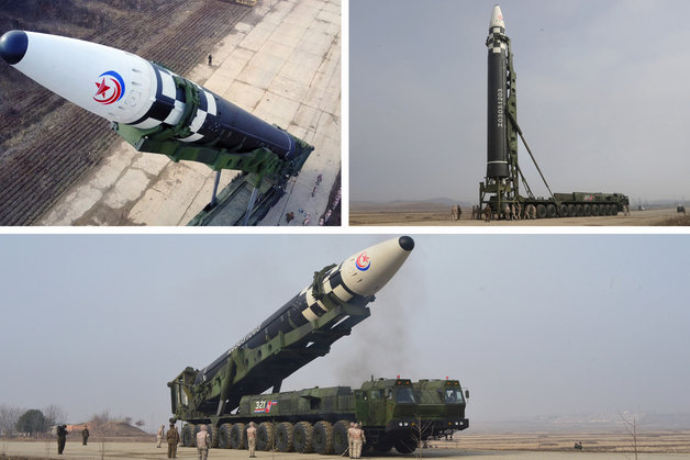 북한 신형 대륙간탄도미사일(ICBM) ‘화성-17형’. 평양 노동신문=뉴스1