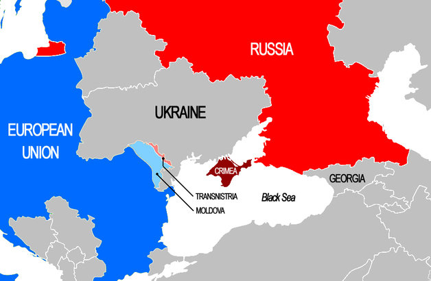러시아군은 2014년 병합한 우크라이나 남부 크림반도에서 동부 돈바스까지, 그리고 서부 오데사를 넘어 몰도바 트란스니스트리아까지 두 갈래의 육로 구축 계획을 밝혔다. 사진은 스페인 바르셀로나 내셔널리아(nationalia) 온라인 보도화면 갈무리. © News1
