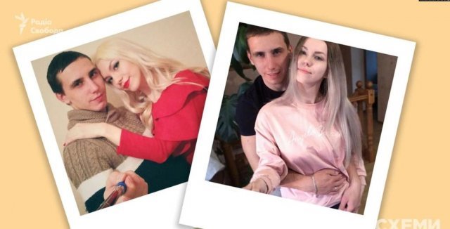 러시아 군인 로만 비코프스키(27)와 아내 올가 비코프스카야. 우크라이나 매체 ‘유로마이단프레스’ 트위터 갈무리