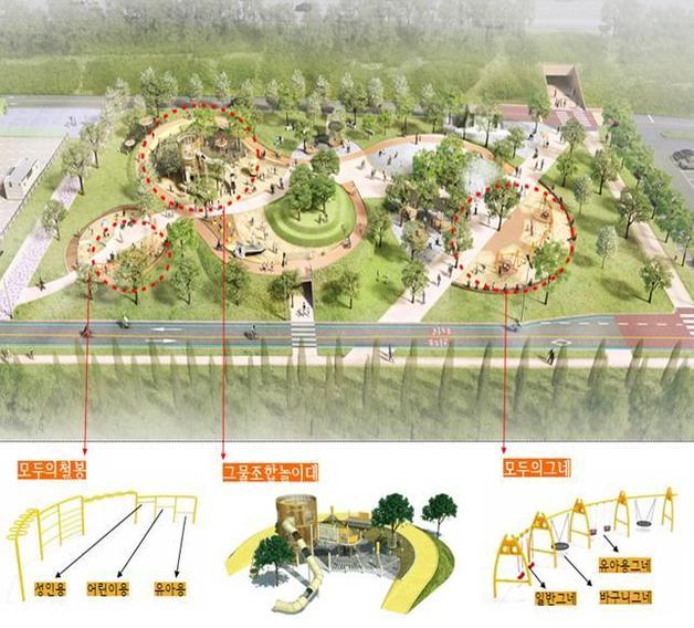 광나루 한강공원 어린이 놀이터 조성 계획도. 서울시 제공