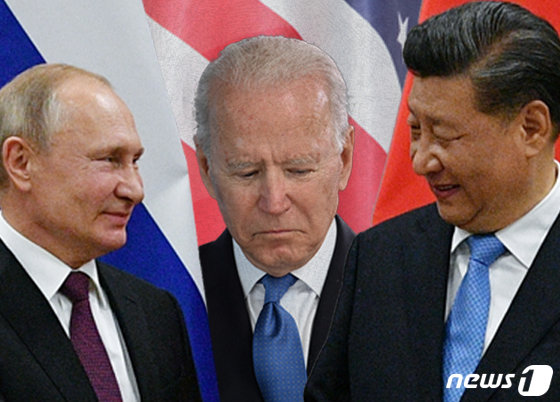 (왼쪽부터) 블라디미르 푸틴 러시아 대통령, 조 바이든 미국 대통령, 시진핑 중국 국가주석. © News1