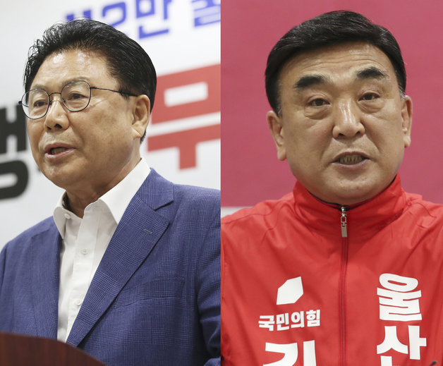 박맹우 무소속 예비후보(왼쪽), 김두겸 국민의힘 예비후보.© 뉴스1