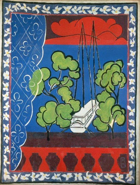 앙리 마티스, 창문 밖 타히티 II, 1935년.  ⓒ 2022 Succession H. Matisse/Artists Rights Society (ARS), New York.