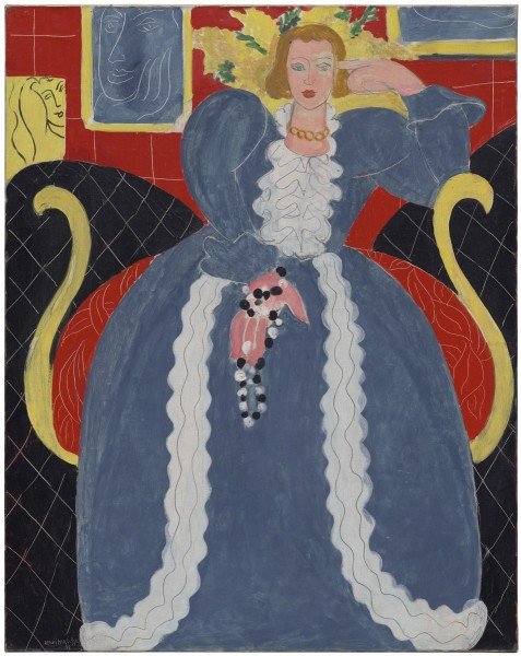 앙리 마티스, Woman in Blue, 1937년. ⓒ 2022 Succession H. Matisse/Artists Rights Society (ARS), New York.