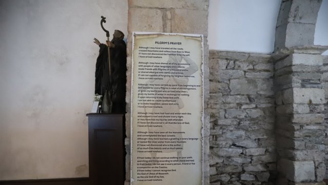성당 벽에 걸린 ‘순례자의 기도’ 원문