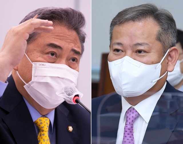 박진 외교부 장관(왼쪽) 이상민 행정안전부 장관 후보자. 사진공동취재단