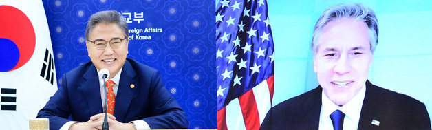 박진 외교부 장관(왼쪽)과 토니 블링컨 미국 국무장관. 외교부 제공