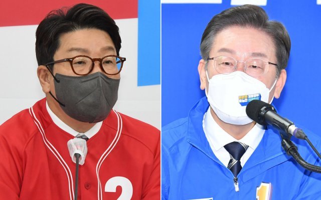 국민의힘 권성동 원내대표(왼쪽), 더불어민주당 이재명 총괄선거대책위원장