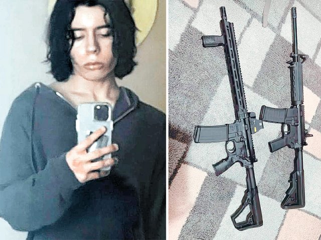 범인이 SNS에 올린 셀카와 총기 사진 미국 텍사스주 유밸디의 한 초등학교에서 총기를 난사한 살바도르 
라모스(18·왼쪽 사진)가 지난달 인스타그램에 올린 자신의 모습. 한 여성은 일면식도 없는 그가 12일 인스타그램에 총기 사진을 
게시한 후 자신에게 사진을 보냈다고 전했다. 사진 출처 인스타그램