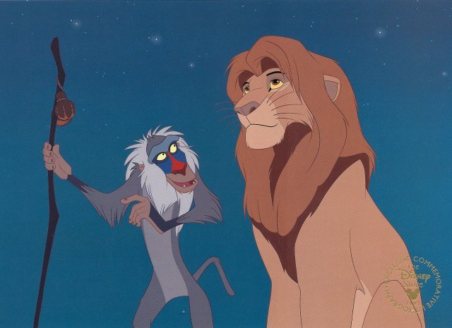 디즈니 영화 ’라이언 킹‘에 나오는 사자 심바(오른쪽)와 원숭이 라피키(왼쪽). 디즈니뉴스