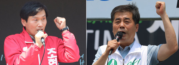 조현일(왼쪽), 오세혁 경산시장 후보. © 뉴스1