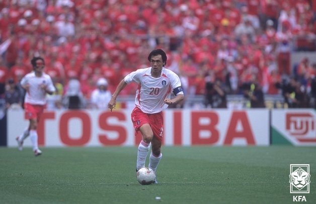 2002 한일 월드컵 당시 홍명보 감독. 대한축구협회 제공