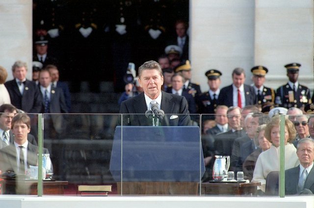 1981년 로널드 레이건 대통령의 취임식. 위키피디아