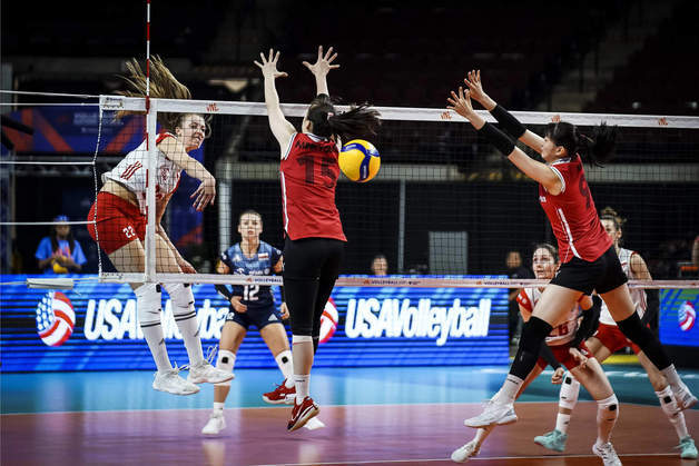한국여자배구 대표팀이 폴란드에 0-3으로 패했다.(VNL 제공) 뉴스1