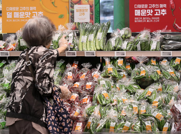 최근 고기와 밀가루, 식용유에 이어 채솟값도 급등하면서 밥상물가 고공행진이 이어지고 있다. 사진은 27일 서울의 한 대형마트 모습. 2022.5.27/뉴스1