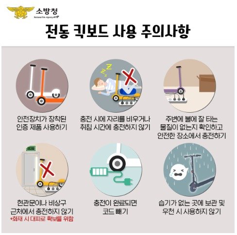 광주 서부소방서 전동킥보드 이용 안전수칙 홍보물. 서부소방서 제공