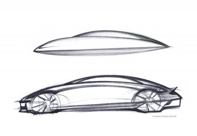현대자동차는 전용 전기차 브랜드 아이오닉의 차기 모델인 ‘아이오닉 6’의 티저 이미지를 21일 처음 공개했다. 아이오닉 6의 디자인 컨셉 스케치를 통해 현대차가 선보일 새로운 차량 형태를 소개하고 있다.