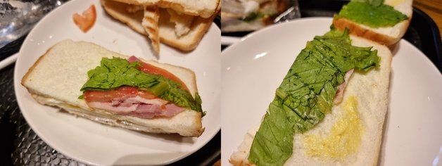 온라인 커뮤니티 ‘블라인드’에 올라온 스타벅스 샌드위치 사진 © 뉴스1