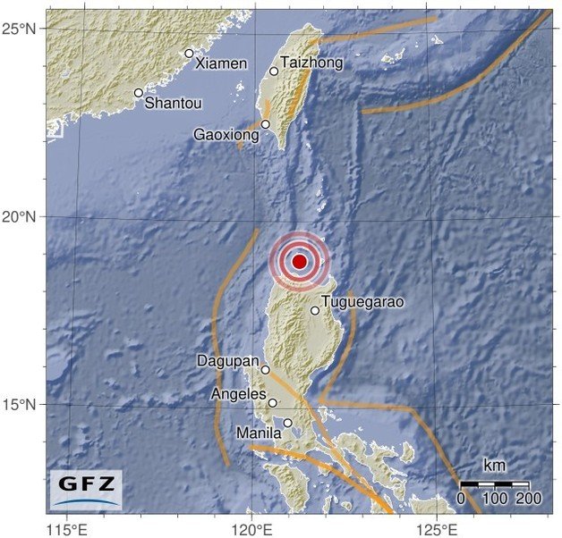 필리핀 루손섬 지진 관련 독일 지구과학연구소(GFZ) 발표. © 뉴스1