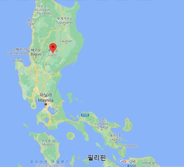 루손섬 위치 관련 구글(Google) 필리핀 지도. © 뉴스1