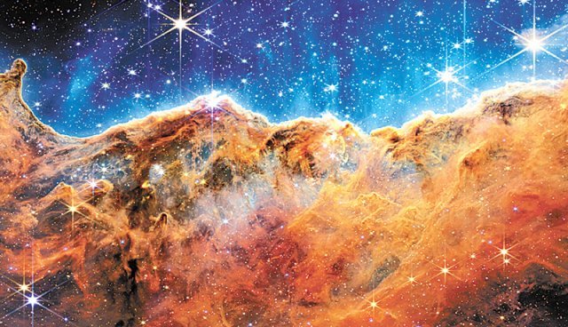 미국 항공우주국(NASA)이 차세대 망원경 ‘제임스 웹’이 포착한 ‘용골자리 성운(NGC 3324)’의 
모습을 12일 공개했다. 지구에서 약 7600광년 떨어진 이 성운은 가장 크고 밝은 성운 중 하나로 꼽힌다. NASA 홈페이지 
캡처