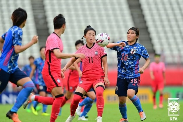 한국여자축구가 일본에 패했다. 대한축구협회 제공