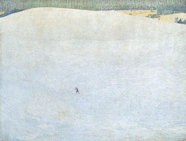 스위스 화가 아미에 쿠노(1868~1961년) 작품 ‘눈 온 풍경’(1904년). 드론으로 찍은 것 같은 그림입니다.