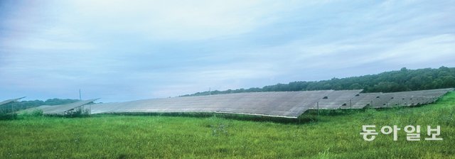 지난달 31일(현지 시간) 미국 버지니아주 레밍턴 태양광 발전소에 태양광 패널이 빼곡히 늘어서 있다. 2016년 이 지역에서 
데이터센터를 운영하는 마이크로소프트(MS)가 참여해 이 발전소가 세워진 뒤 버지니아주에서만 태양광 발전소가 44개가 들어섰다. 
버지니아=문병기 특파원 weappon@donga.com