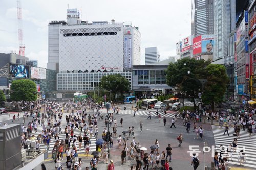 일본 도쿄의 대표 상업지구인 시부야 전경.