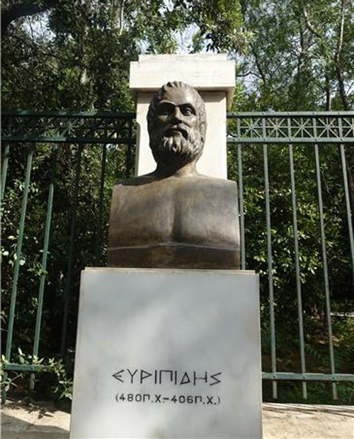 기원전 5세기에 활동한 그리스 3대 비극 작가 중 한 명인 에우리피데스의 흉상. 조대호 제공
