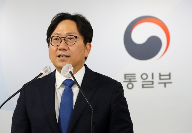 조중훈 통일부 대변인이 5일 오전 서울 종로구 정부서울청사 브리핑실에서 정례 브리핑을 하고 있다. 2022.09.05. 뉴시스