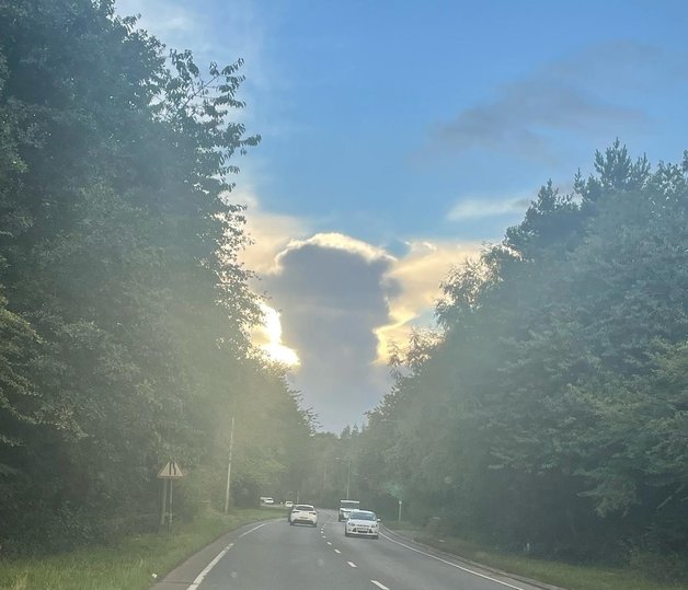 영국 하늘에 뜬 엘리자베스 2세 구름. (리앤 베델 페이스북)