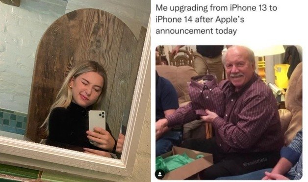 이브 잡스(왼쪽)이 올린 밈. (인스타그램, 트위터 갈무리)