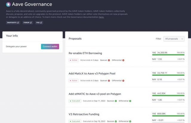 커뮤니티 구성원의 투표로 결정되는 수정/제안 사항 (출처=에이브 홈페이지)