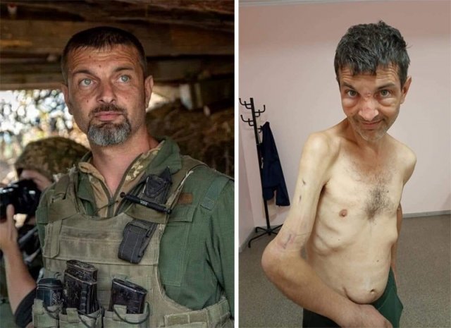 러가 고문했나… 포로 4개월 만에 앙상해진 우크라 군인