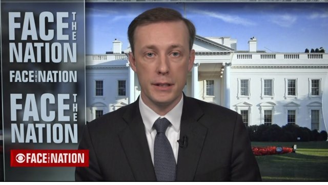제이크 설리번 미국 백악관 국가안보보좌관이 25일(현지 시간) CBS방송에 출연해 러시아의 핵 사용 위협을 경고하고 있다.