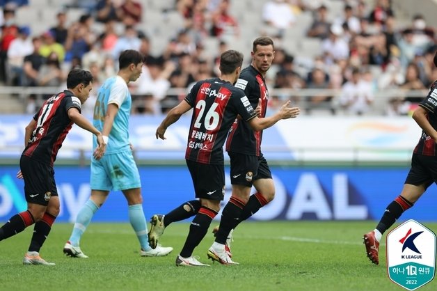 지난 10월1일 홈경기에서 골을 성공시킨 FC서울 팔로세비치 (한국프로축구연맹 제공)