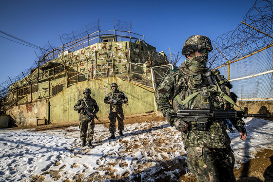 강원도 고성 GP에서 지난 ‘9.19 군사합의’ 이행에 따라 시범철수된 GP가 공개됐다. 2019.2.14/뉴스1 ⓒ News1