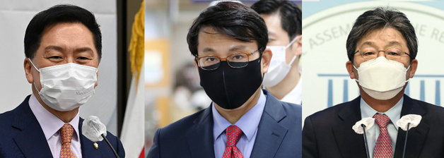 국민의힘 당권 주자. 왼쪽부터 김기현 의원, 윤상현 의원, 유승민 전 의원. 뉴스1