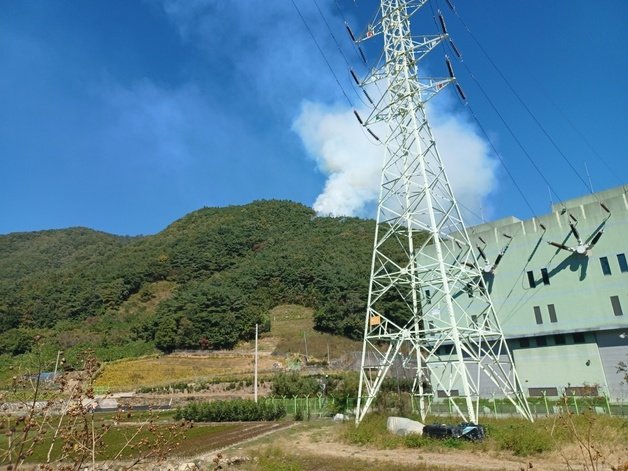 20일 낮 12시27분쯤 전남 순천시 서면 한 야산에서 불이 나 산림당국이 진화 작업을 벌이고 있다. 전남도청 제공