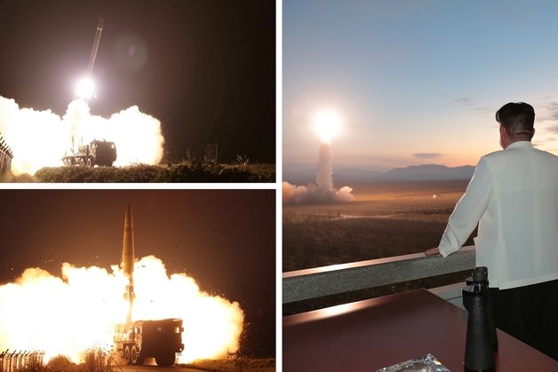 북한이 김정은 노동당 총비서의 지도 하에 전술핵운용부대들의 군사훈련을 실시하는 모습. (평양 노동신문=뉴스1)