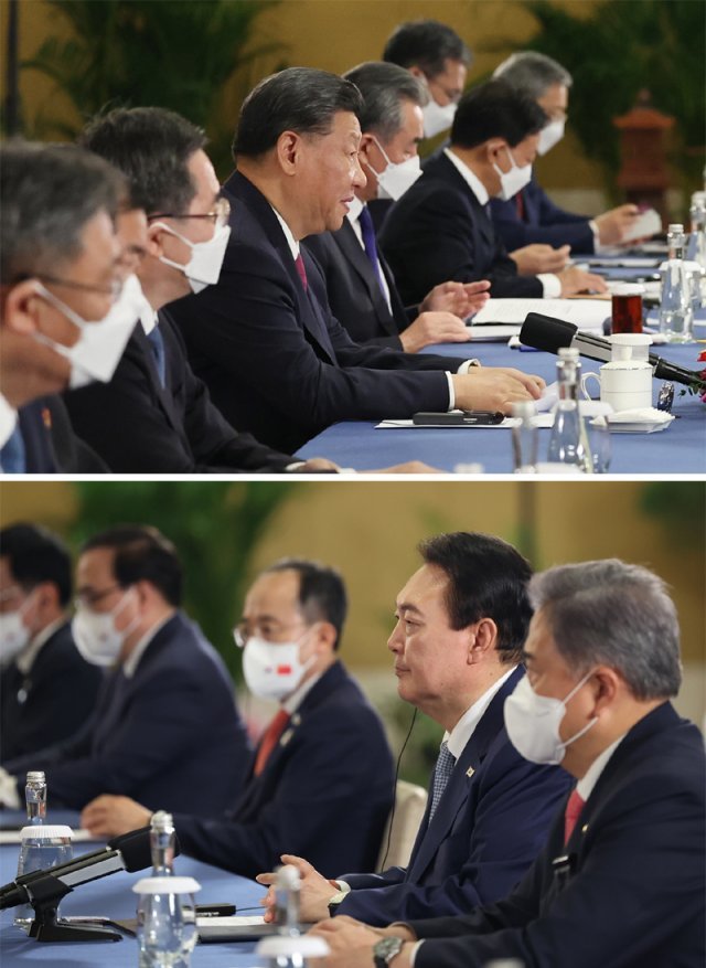 尹 “경기침체 공동대응을”… 시진핑 “경제의 정치화 반대해야”