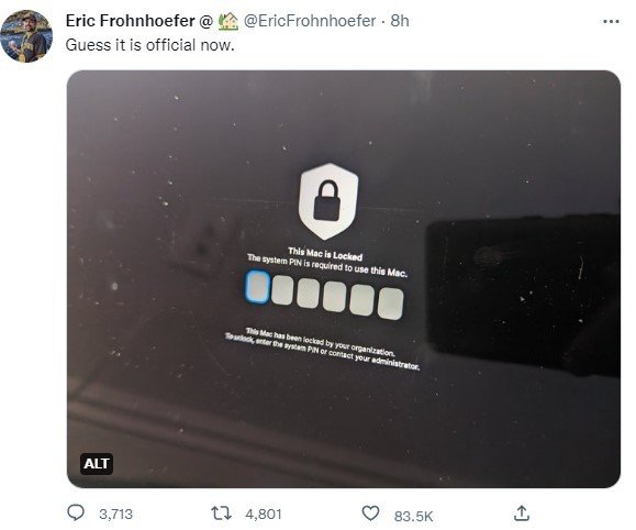 프론호퍼는 트위터 시스템에 접근이 제한된 화면을 찍어올려 자신이 해고됐음을 공식적으로 알렸다.