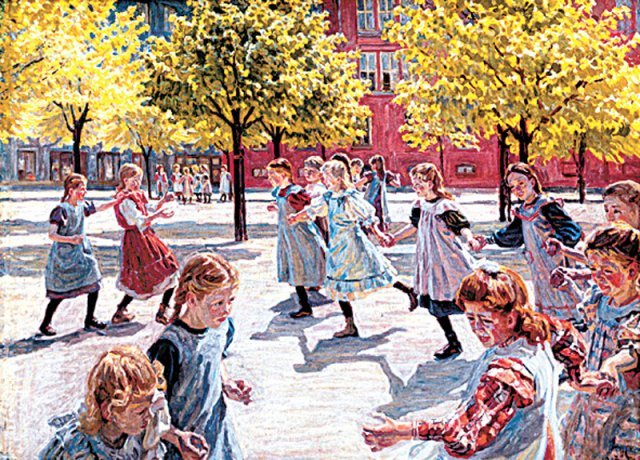 페테르 한센, 노는 아이들 ‘엥하베 광장’, 1906∼1908년.