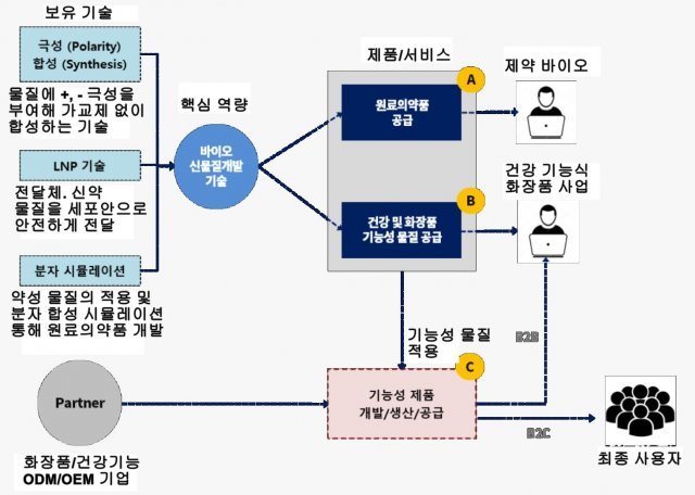 카파바이오사이언스의 비즈니스모델을 부문별로 정리한 모습. 출처 = 인사이터스