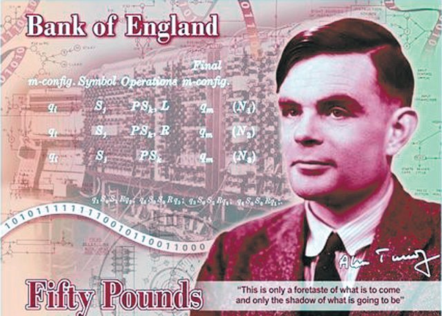 영국의 새로운 50파운드짜리 지폐 인물로 등장한 앨런 튜링. 영국중앙은행 제공