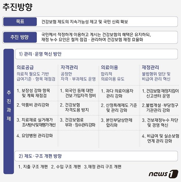 건강보험 지속가능성 제고 방안 추진과제 ⓒ News1